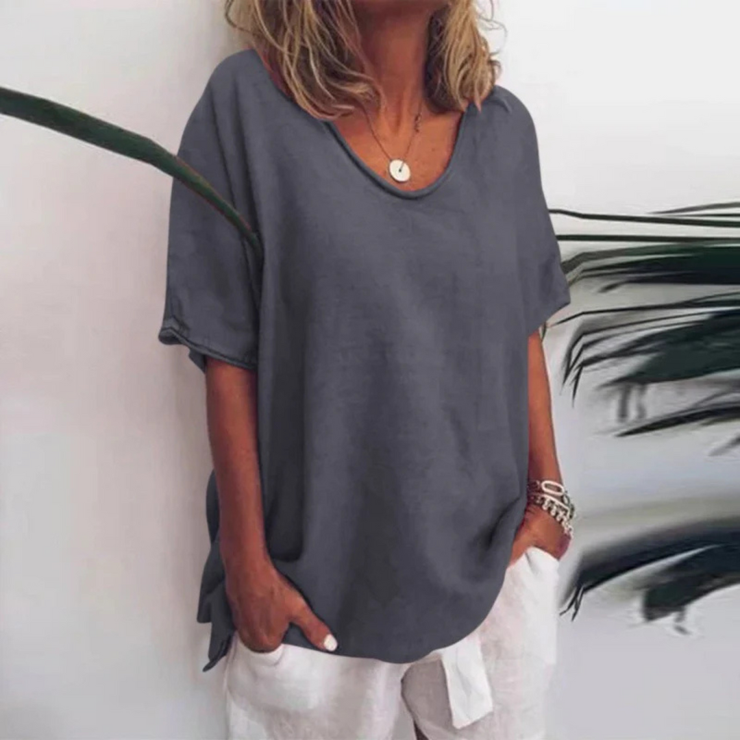 Blouse Brina Femme | Tissu Léger, Manches Longues, Col en V 0