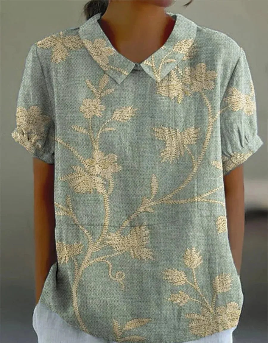 Blouse Émilie Femme | Imprimé Floral Légère, Coupe Droite 0