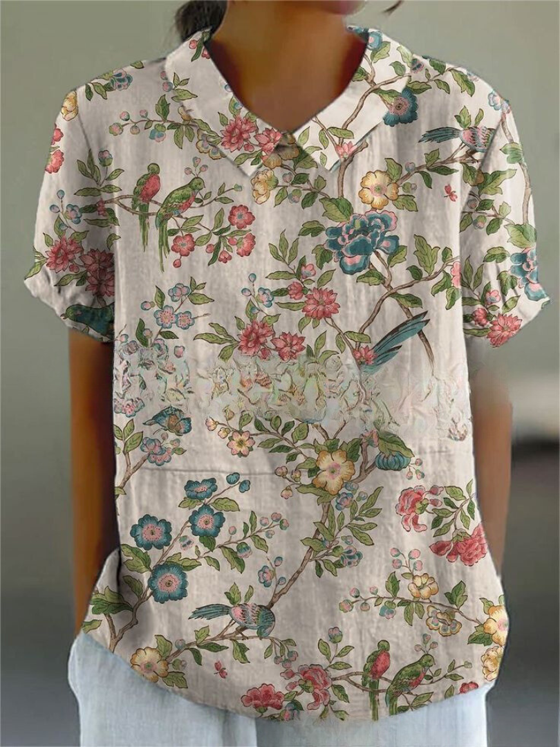 Blouse Émilie Femme | Imprimé Floral Légère, Coupe Droite 9