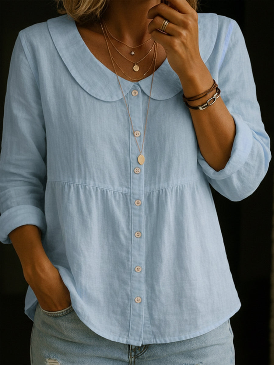 Blouse Femme Mira | Élégance Rétro, Tissu Souple & Manches Longues 2