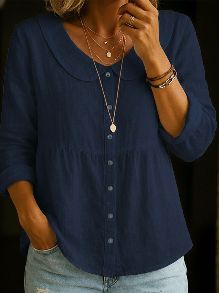 Blouse Femme Mira | Élégance Rétro, Tissu Souple & Manches Longues 5