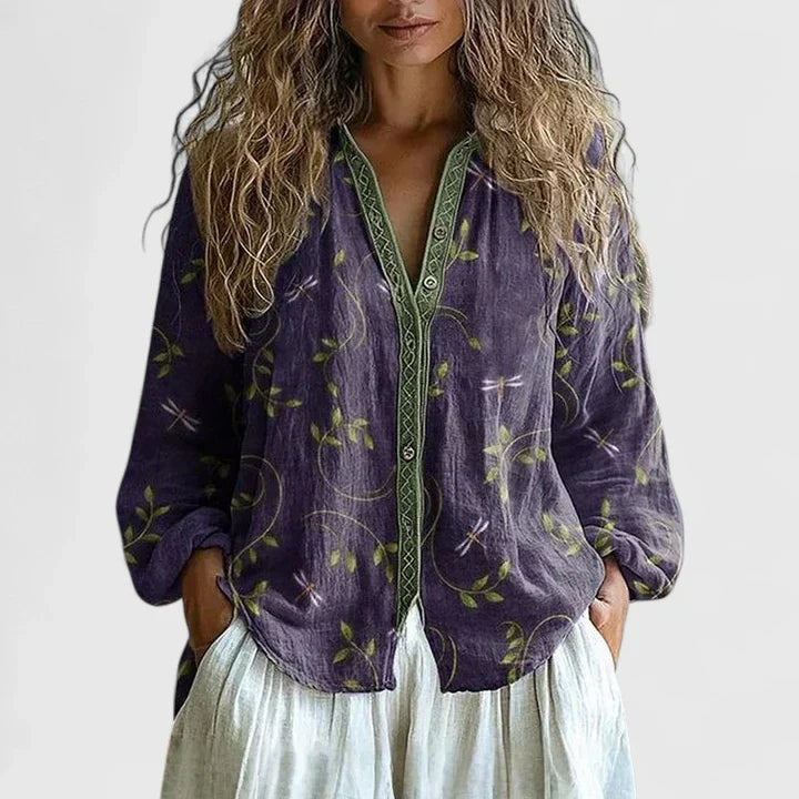 Blouse Femme Mira | Imprimé Feuilles & Coupe Décontractée 0