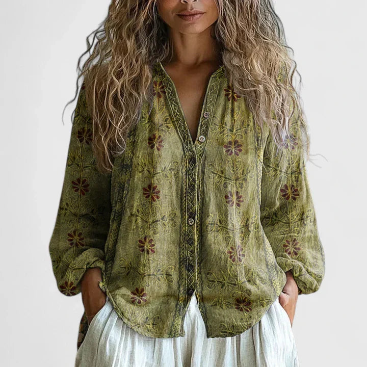 Blouse Femme Mira | Imprimé Feuilles & Coupe Décontractée 3