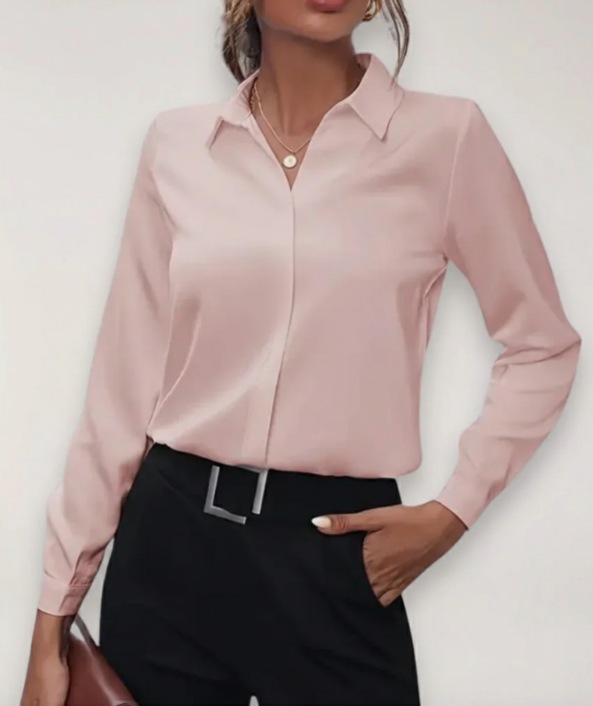 Blouse Femme Pauline | Élégance Minimaliste, Col Structuré 1