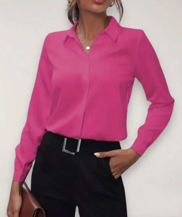 Blouse Femme Pauline | Élégance Minimaliste, Col Structuré 2