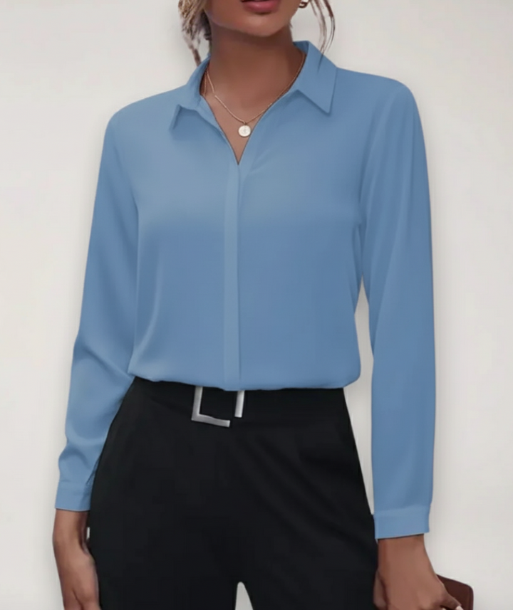 Blouse Femme Pauline | Élégance Minimaliste, Col Structuré 3