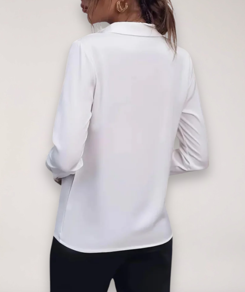 Blouse Femme Pauline | Élégance Minimaliste, Col Structuré 5