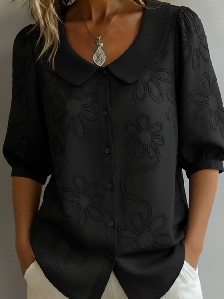 Blouse Flora Femme | Col Rond & Motif Floral Élégant 3