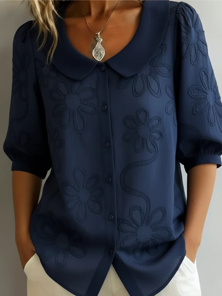 Blouse Flora Femme | Col Rond & Motif Floral Élégant 5