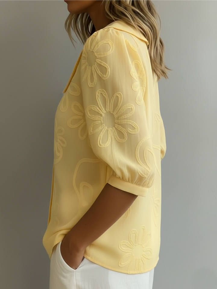Blouse Flora Femme | Col Rond & Motif Floral Élégant 6