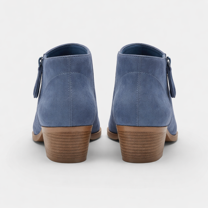 Bottines Riche en Cuir Noir | Talon Épais, Coupe à la Cheville