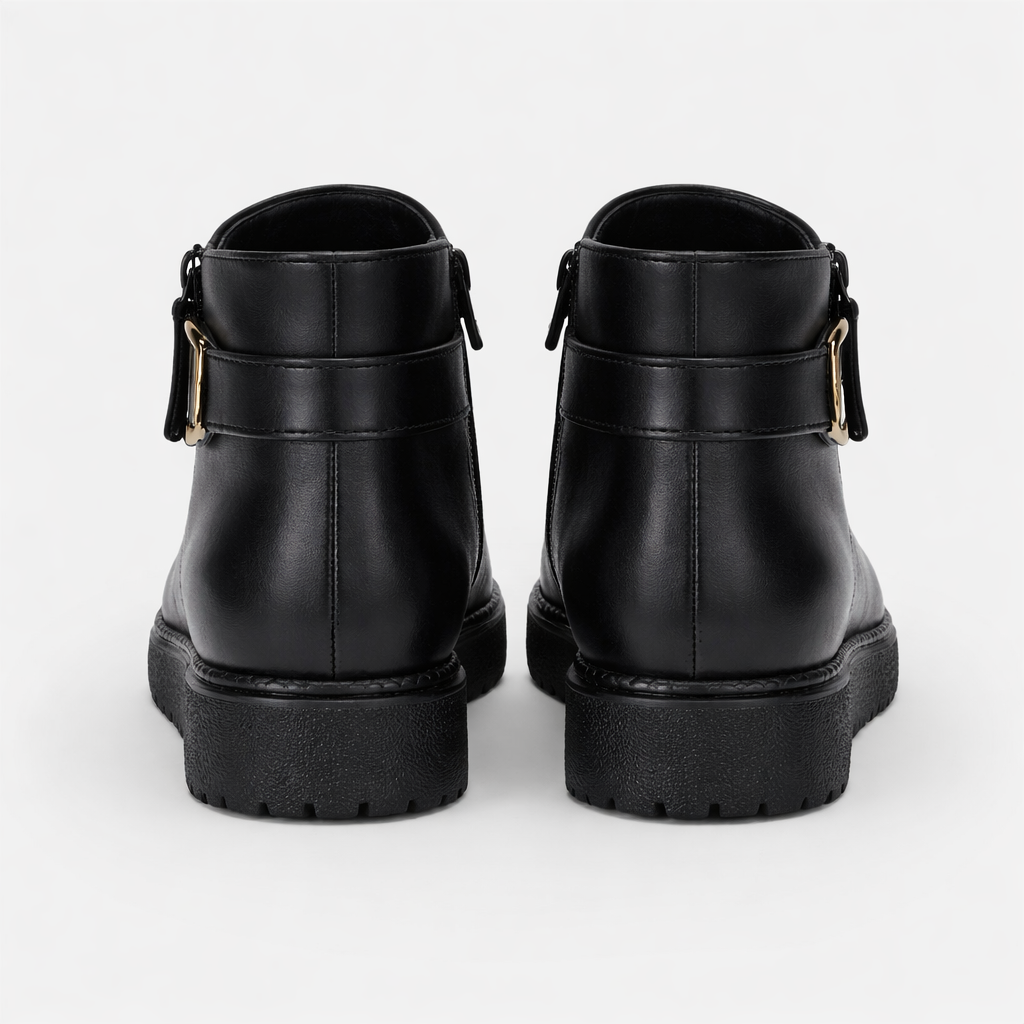 Bottines Compensées Riche Femme | Effet Cuir, Confort Optimal