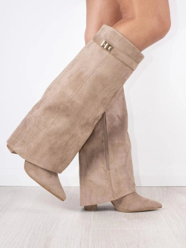 Bottes Bella | Suède Noir avec Détails Dorés Élégants pour Femme 6
