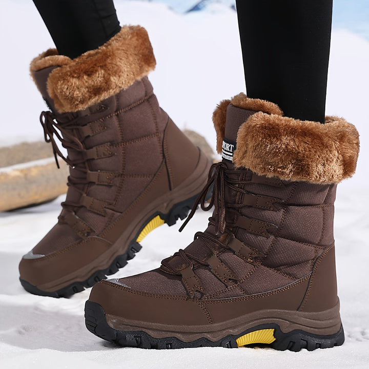 Bottes Hiver Violette Femme | Doublure en Fausse Fourrure, Design Montant 6
