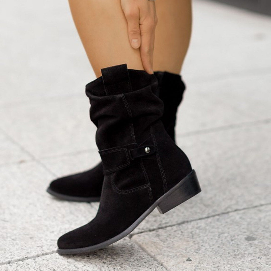 Bottes Léonie Hiver Femme | Suédine Douce Mi-Mollet, Élégance Intemporelle 0