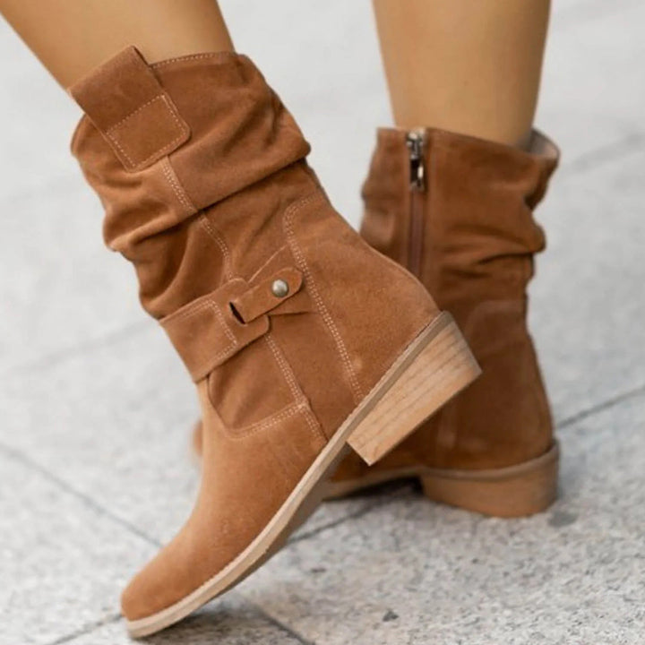 Bottes Léonie Hiver Femme | Suédine Douce Mi-Mollet, Élégance Intemporelle 1