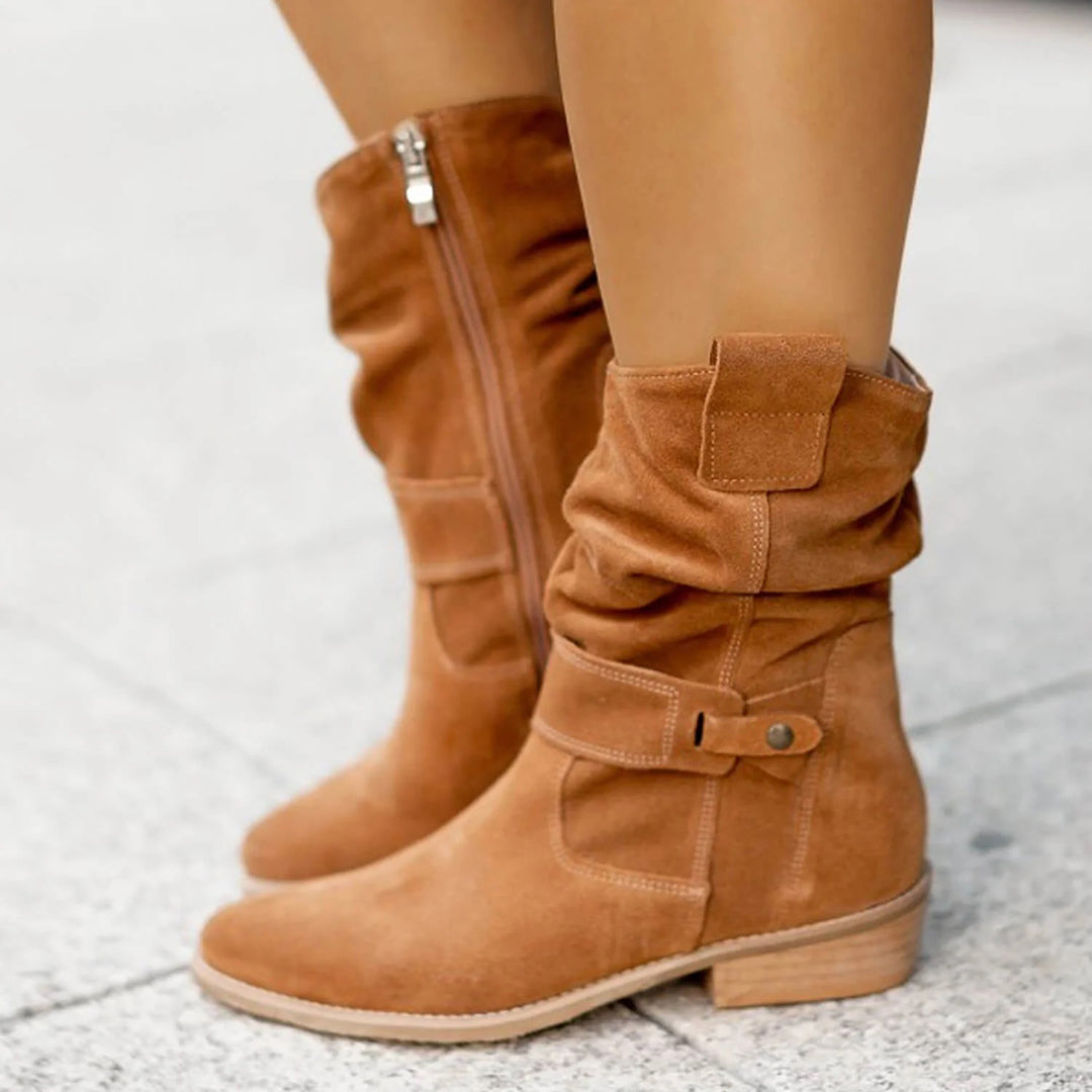 Bottes Léonie Hiver Femme | Suédine Douce Mi-Mollet, Élégance Intemporelle 2