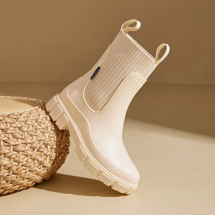 Bottes de pluie Émilie femme | Caoutchouc imperméable, tige élastique chic 1