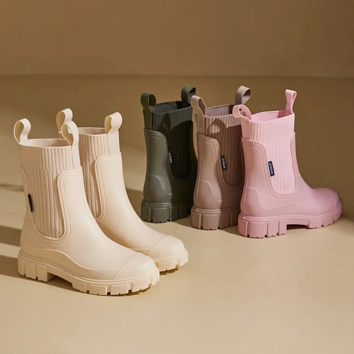 Bottes de pluie Émilie femme | Caoutchouc imperméable, tige élastique chic 5