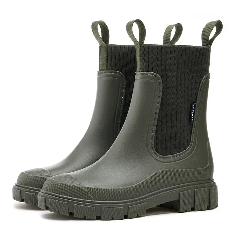 Bottes de pluie Émilie femme | Caoutchouc imperméable, tige élastique chic 8