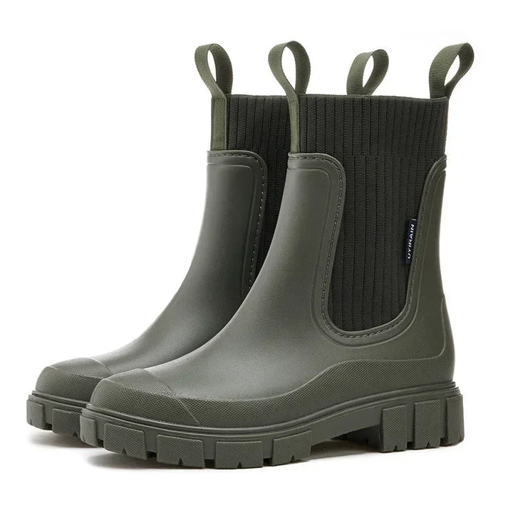 Bottes de pluie Émilie femme | Caoutchouc imperméable, tige élastique chic 8