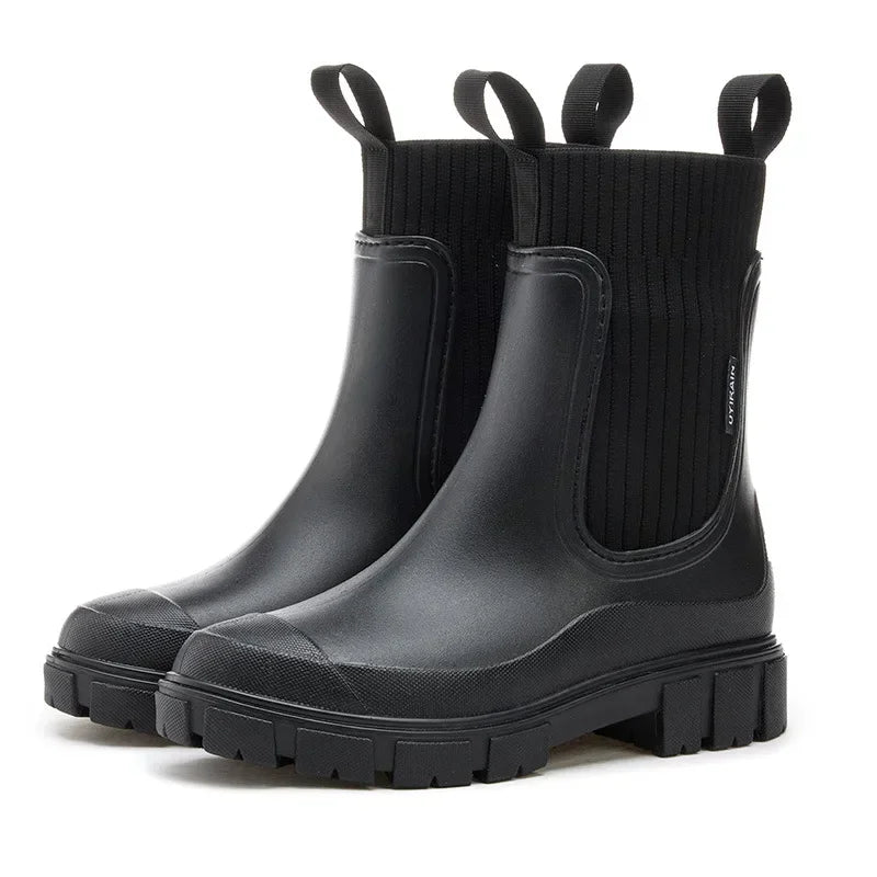 Bottes de pluie Émilie femme | Caoutchouc imperméable, tige élastique chic 9