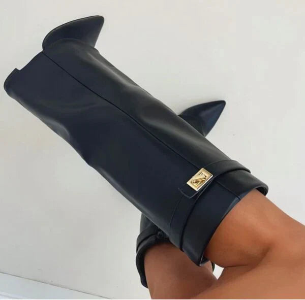 Bottes hautes Élégance pour femmes | Suédine douce, talon compensé 8
