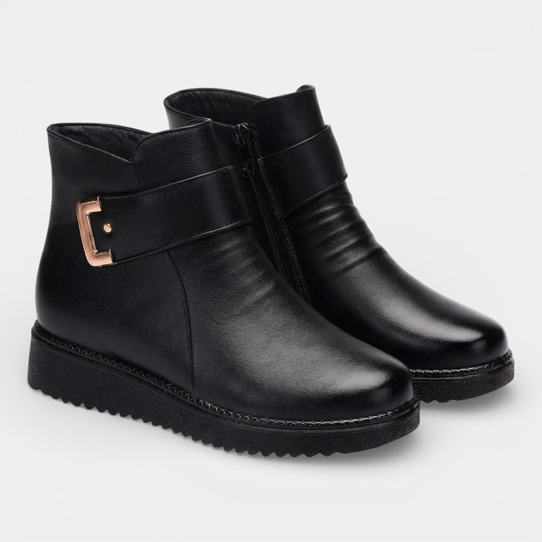 Bottines Compensées Riche Femme | Effet Cuir, Confort Optimal 0