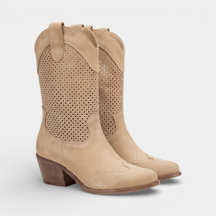 Bottines Noires Livia | Daim, Talon Carré 0