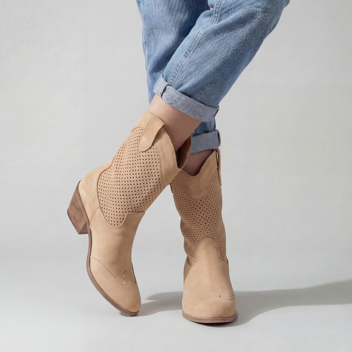 Bottines Noires Livia | Daim, Talon Carré 2