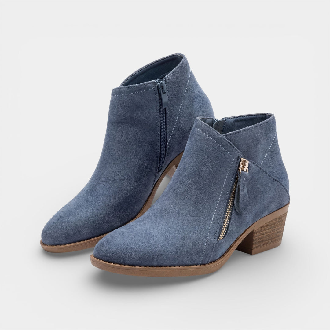 Bottines Riche en Cuir Noir Femme | Talon Épais, Coupe à la Cheville 0