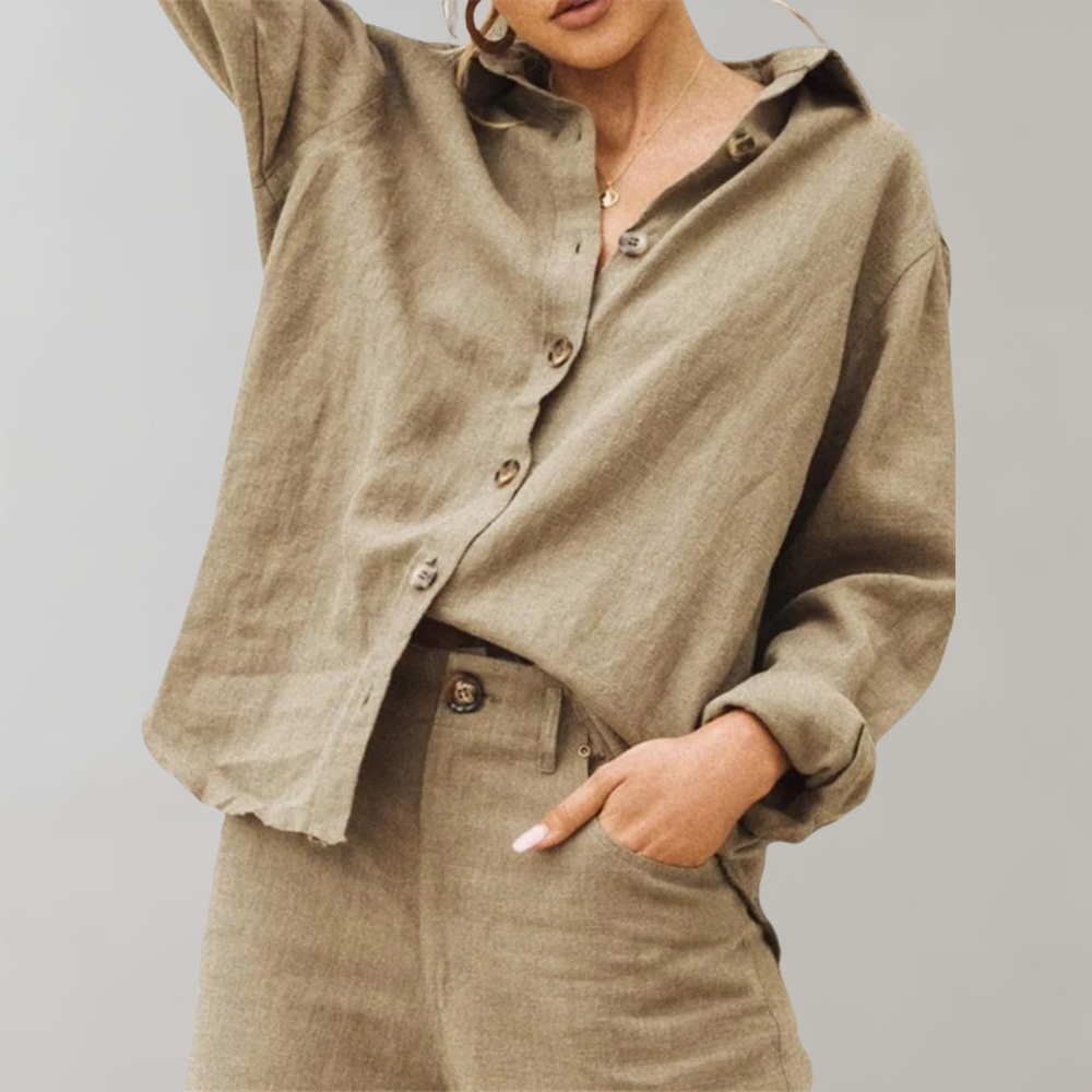 Chemisier Décontracté Chic Coline Femme - Kaki