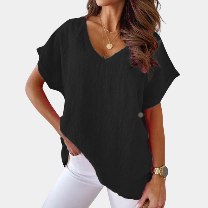 T-shirt Ample Julia Femme | Col V, Tissu Fluide 1