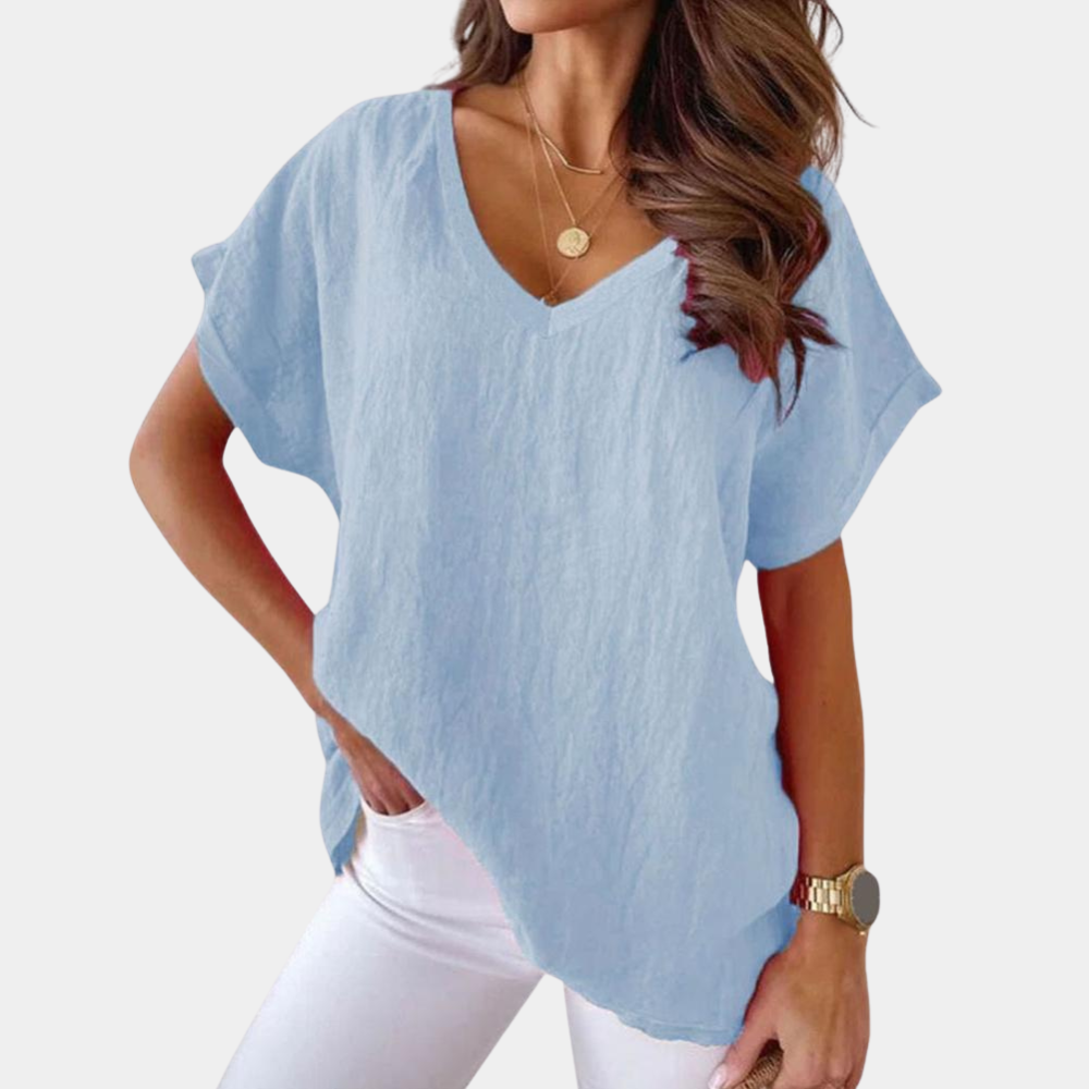 T-shirt Ample Julia Femme | Col V, Tissu Fluide 3