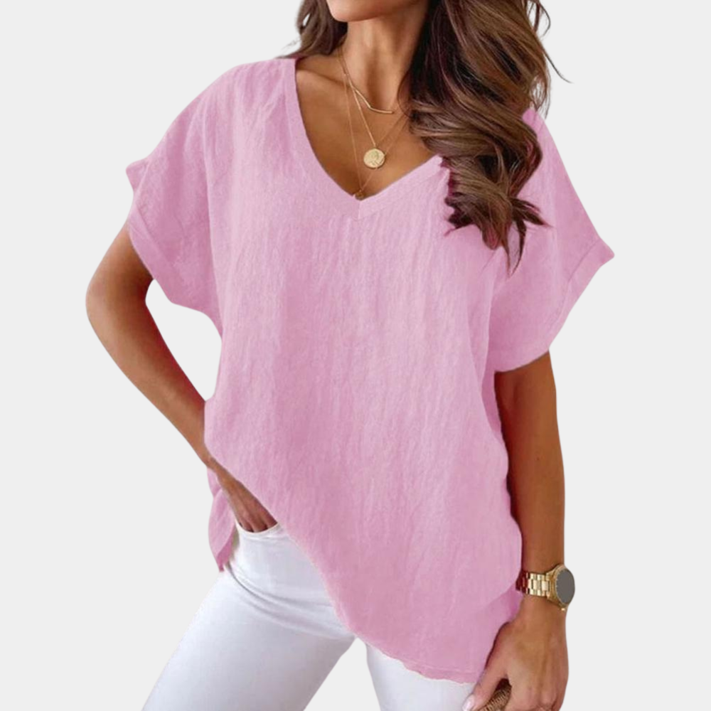 T-shirt Ample Julia Femme | Col V, Tissu Fluide 2