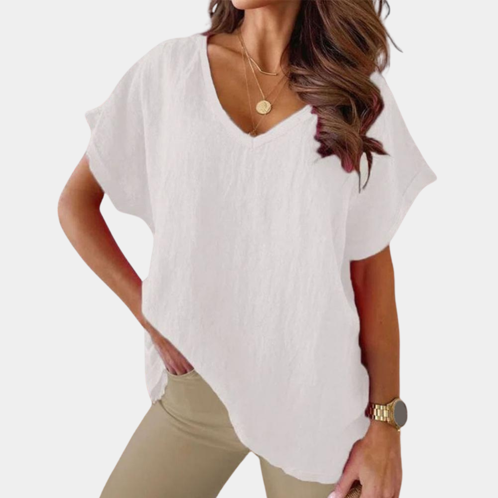 T-shirt Ample Julia Femme | Col V, Tissu Fluide 4