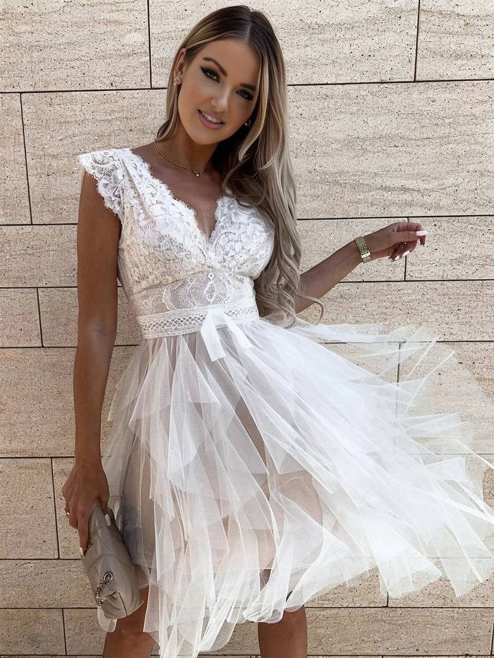 Robe Tulle Juliette | Volants, Dentelle, Décolleté V, Soirée Chic 2