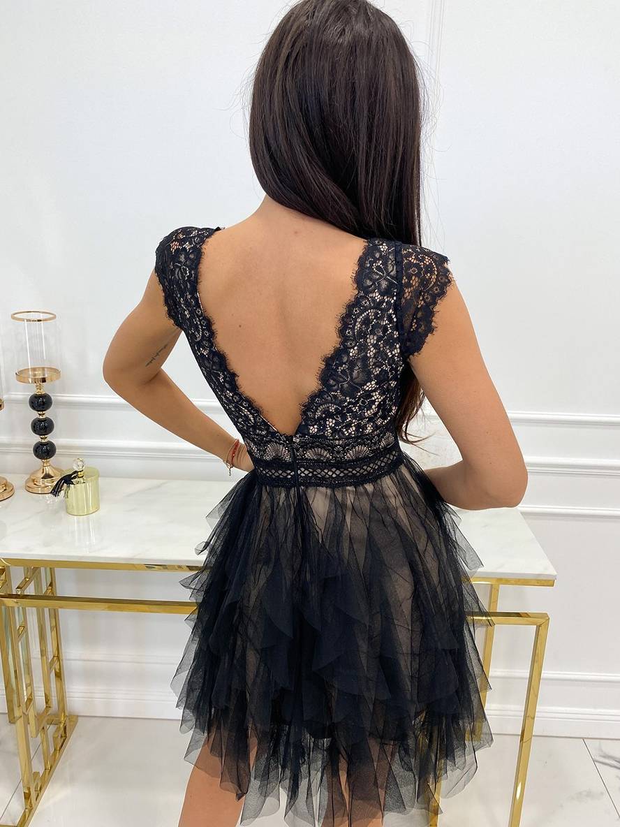 Robe Tulle Juliette | Volants, Dentelle, Décolleté V, Soirée Chic 6