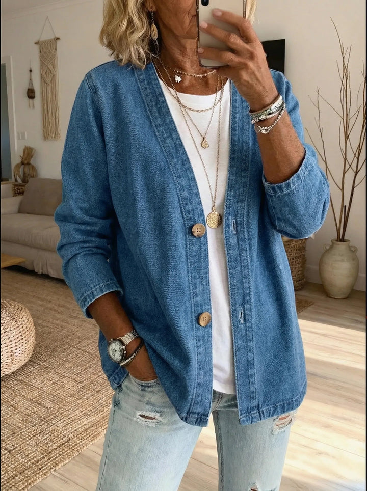Cardigan Femme Clara Décontracté | Denim Doux, Coupe Moderne, Style Casual Chic 1