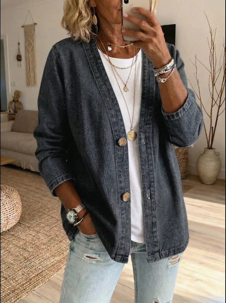Cardigan Femme Clara Décontracté | Denim Doux, Coupe Moderne, Style Casual Chic 4
