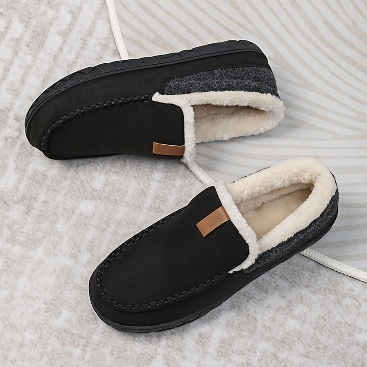 Chaussons Adrien pour hommes | Doublure en fausse fourrure, extérieur en suède 0