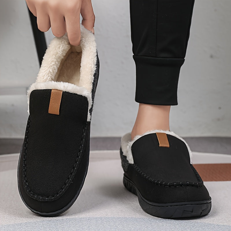 Chaussons Adrien pour hommes | Doublure en fausse fourrure, extérieur en suède 1