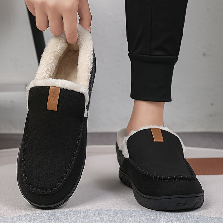 Chaussons Adrien pour hommes | Doublure en fausse fourrure, extérieur en suède 1