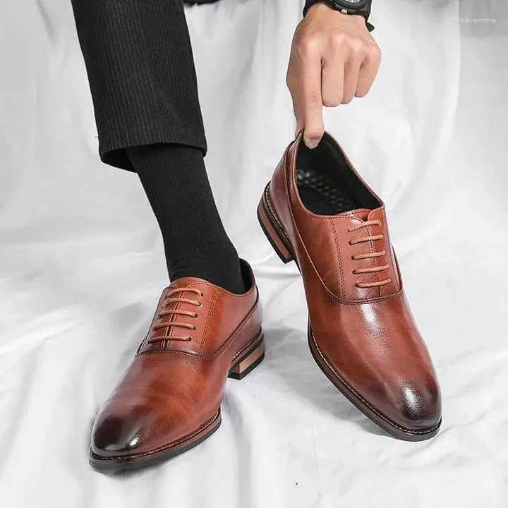 Chaussures formelles César | Cuir véritable, talon bas pour homme 4
