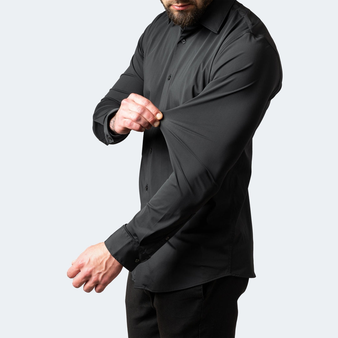 Chemise Célian | Stretch Ajustée, Col Large et Poignets Boutonnés pour Homme 0