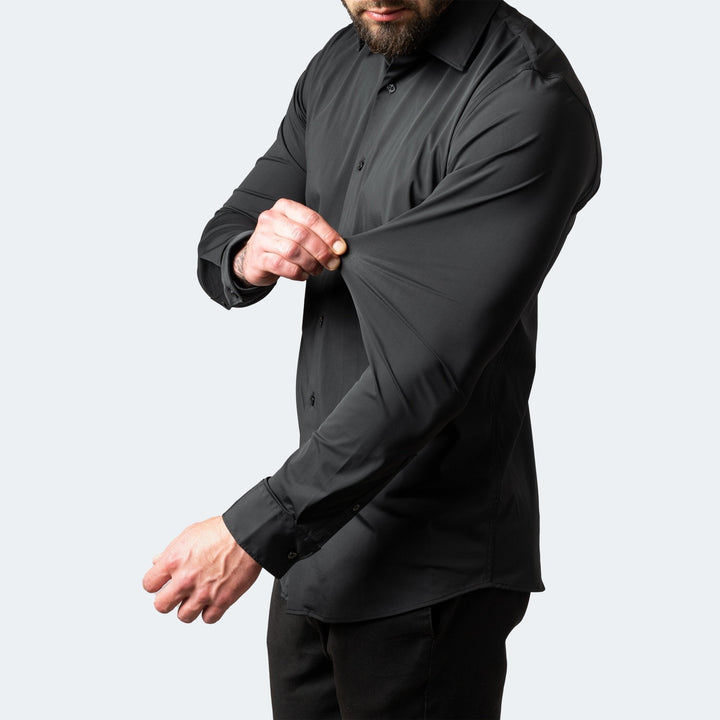 Chemise Célian | Stretch Ajustée, Col Large et Poignets Boutonnés pour Homme 0