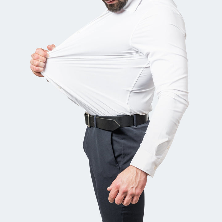 Chemise Célian | Stretch Ajustée, Col Large et Poignets Boutonnés pour Homme 1