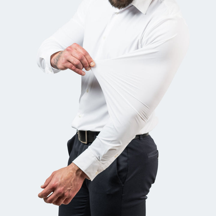 Chemise Célian | Stretch Ajustée, Col Large et Poignets Boutonnés pour Homme 2
