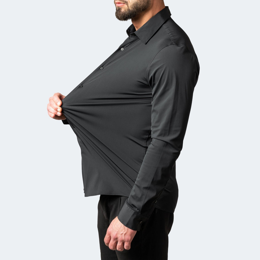 Chemise Célian | Stretch Ajustée, Col Large et Poignets Boutonnés pour Homme 3