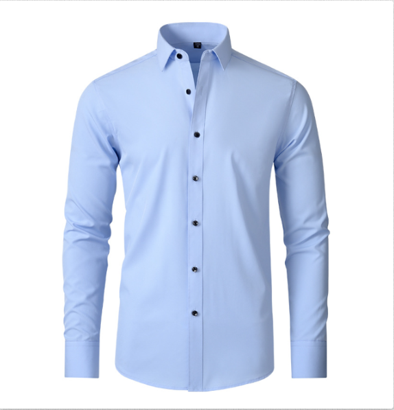 Chemise Célian | Stretch Ajustée, Col Large et Poignets Boutonnés pour Homme 8